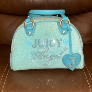 Baby blue terrycloth Juicy Couture bowler bag